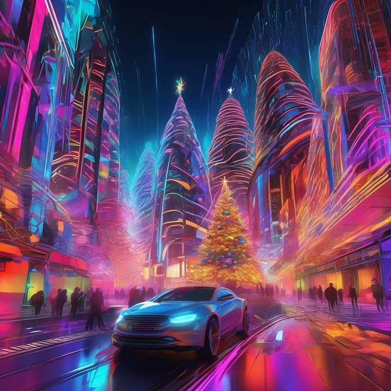 Futurist City Stable Diffusion prompt example