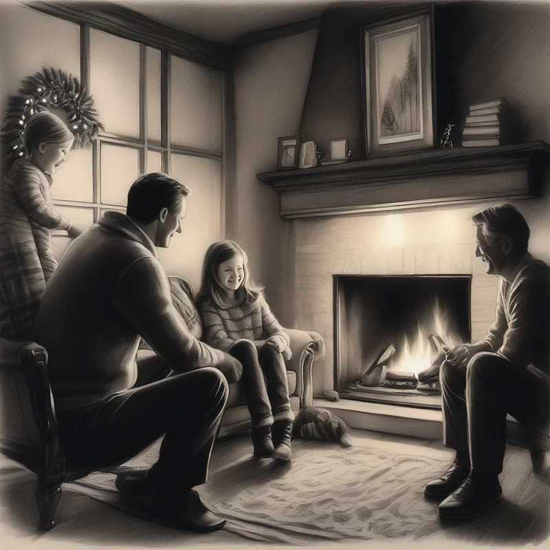 Fireplace Family Stable Diffusion prompt example