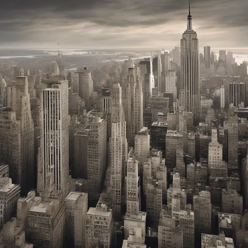 New York City skyline rendered in grey neutral tones