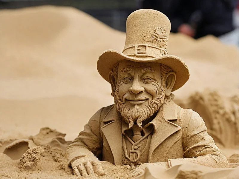 Sand texture prompt example, The texture of sand suggests openness and desert-like solitude