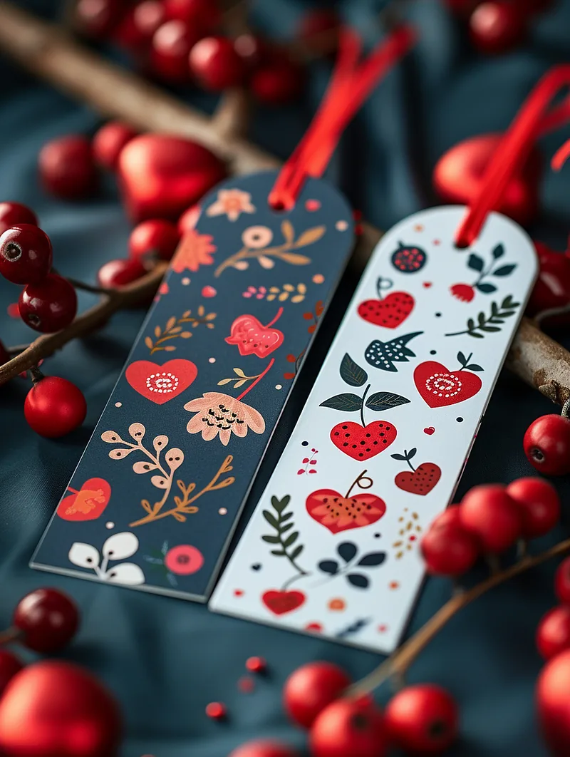 Create bookmark design mockups featuring romantic quotes or imagery for valentine’s day &mdash; ar 3:4 &mdash; s 750 &mdash; v 6.0