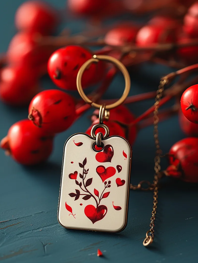 Photo Mockup, Valentine’s Day Vector Art Design printed on a keychain, &mdash; s 750 &mdash; v 6.0 &mdash; ar 3:4